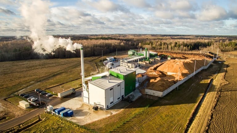 Romanian wood chip line