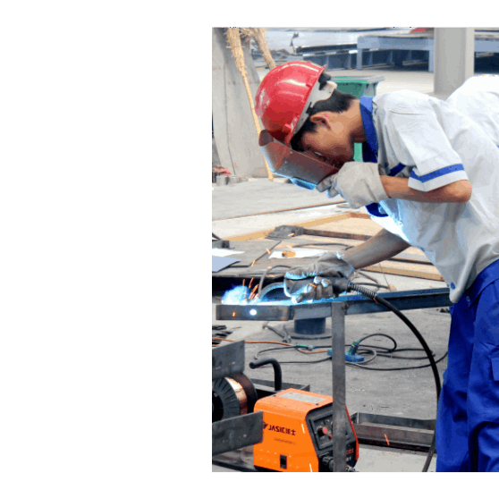 Live footage of workers